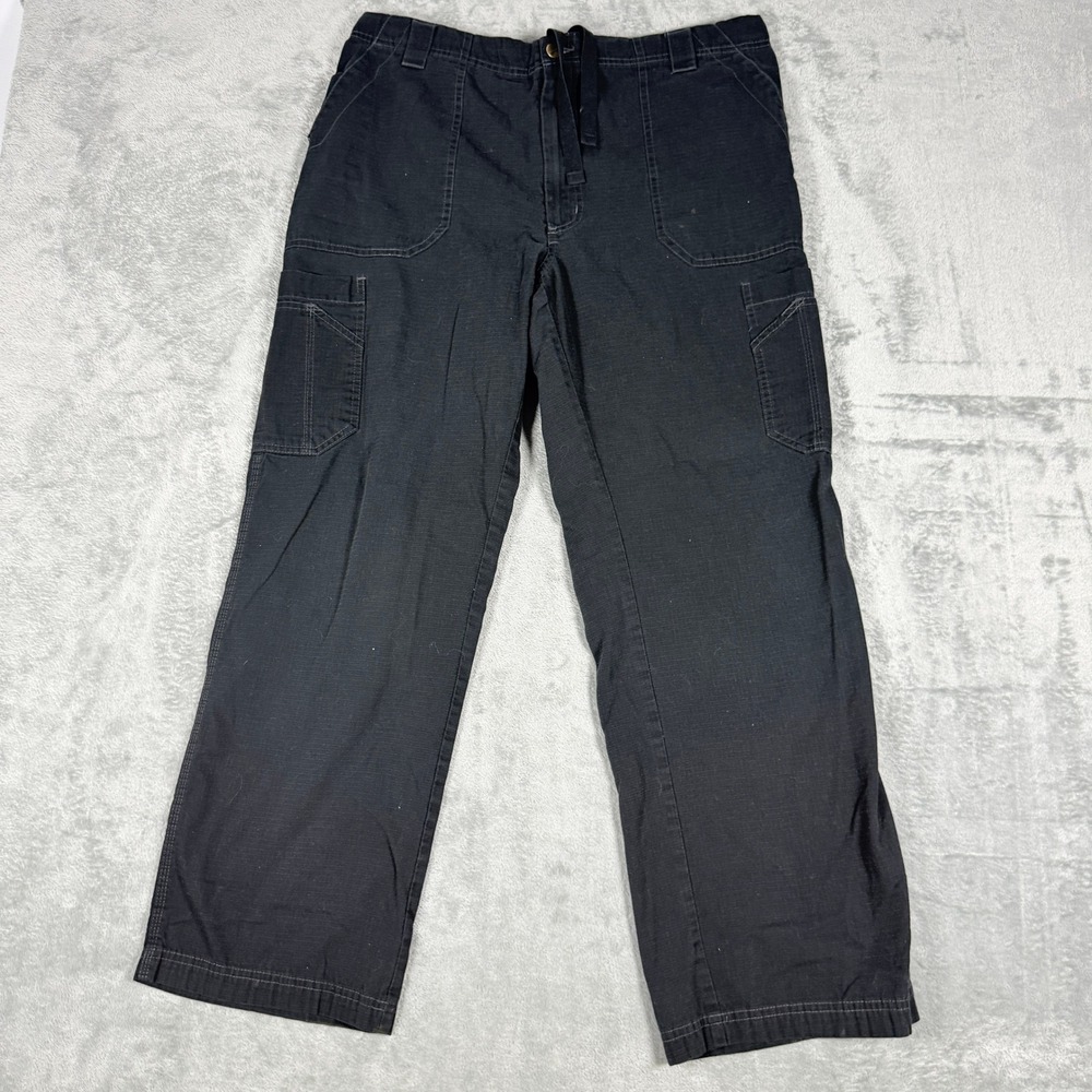 Carhartt Mens Regular G Cargo Pants Black Ripstop Drawstring Utility C54108